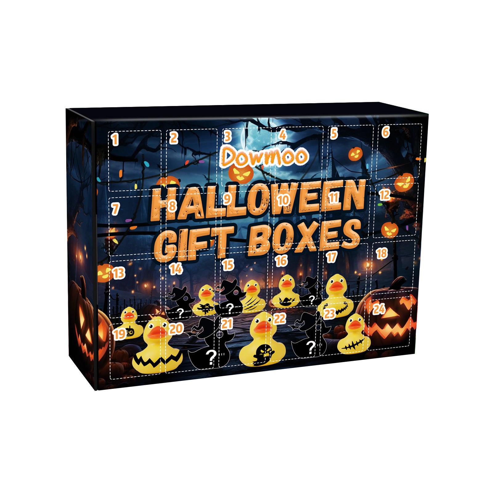 Dowmoo Halloween Duck Blind Box Countdown 24 Grid Surprise Decoration Rubber Duck Blind Box Toy 🇨🇳