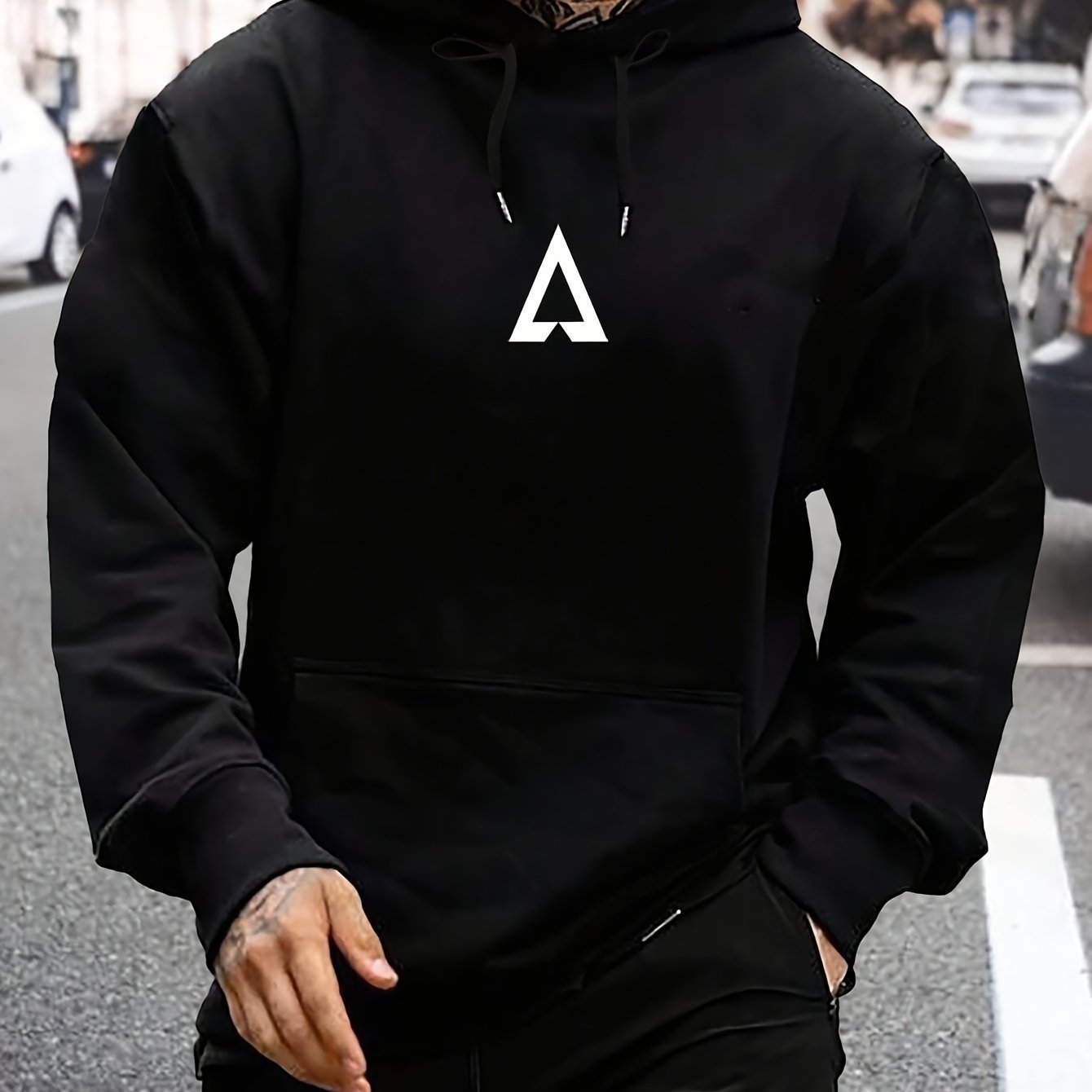 Men's Casual Geometric Pattern Hooded Sweater
With Bag 🇨🇳