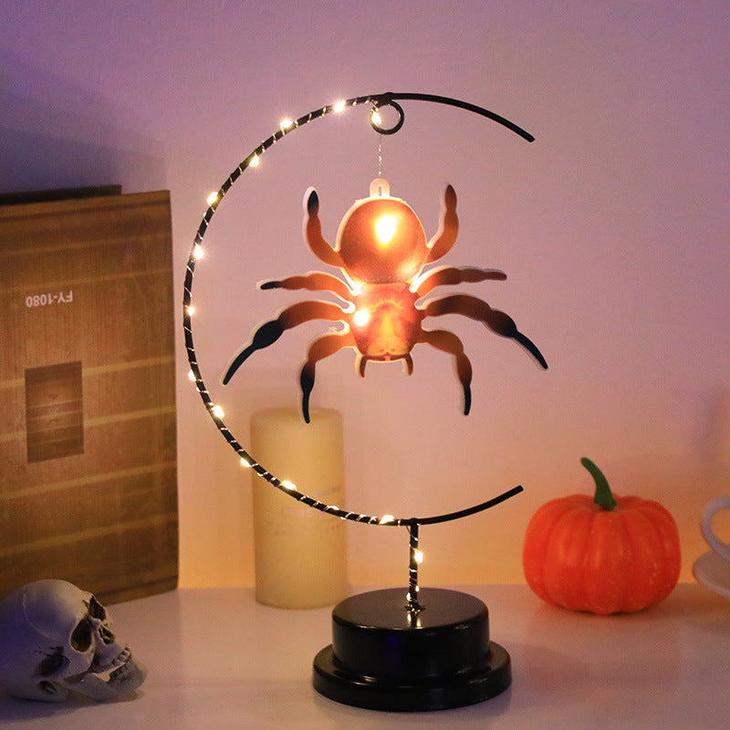 Led Halloween Wrought Iron Witch Modeling Lamp Atmosphere Decorative Lamp 🇨🇳