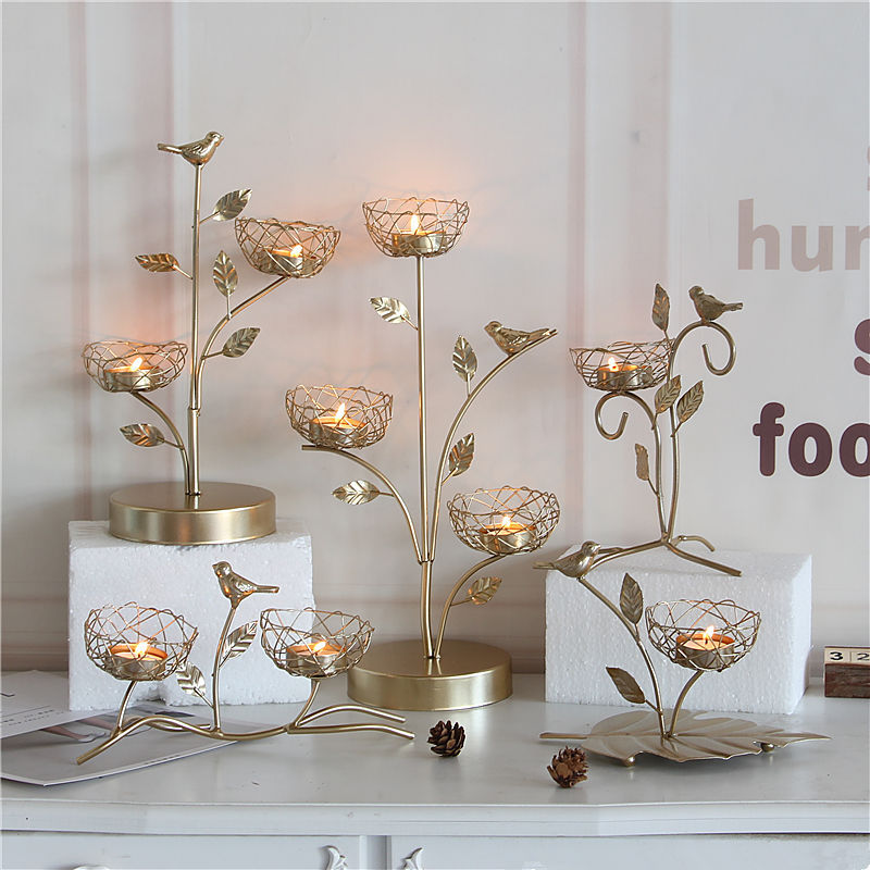 Wrought iron golden bird aroma candle holder 🇨🇳