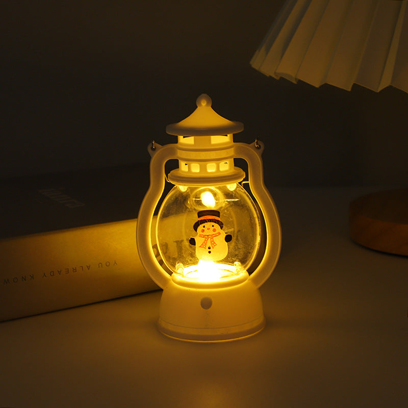 Christmas decoration LED luminous small oil lamp desktop ornament hand-held wind lamp 🇨🇳