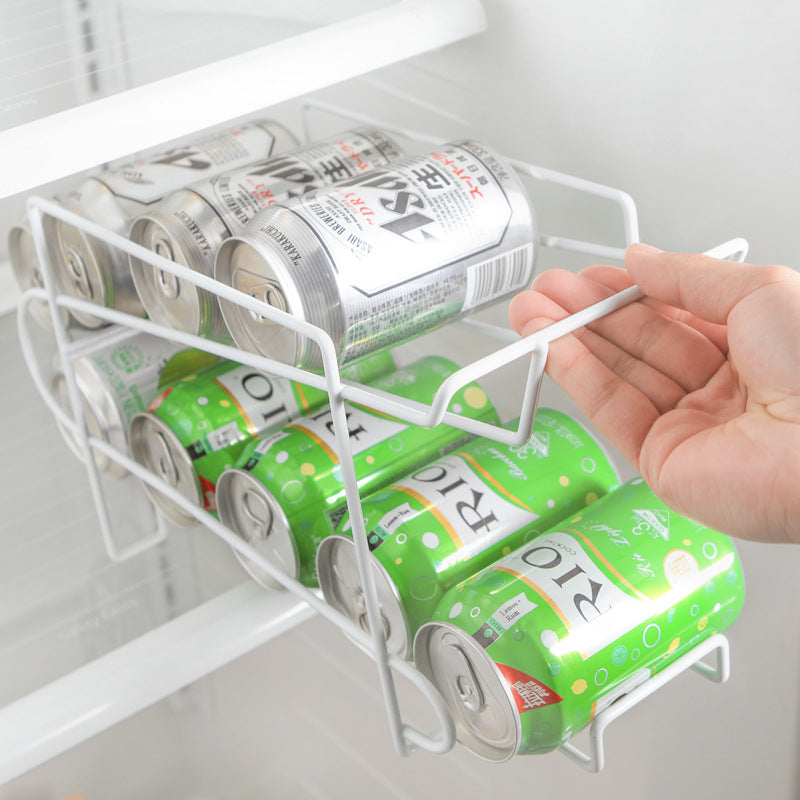 Cans Coke kitchen storage rack double-layer finishing shelf desktop storage rack 🇨🇳
