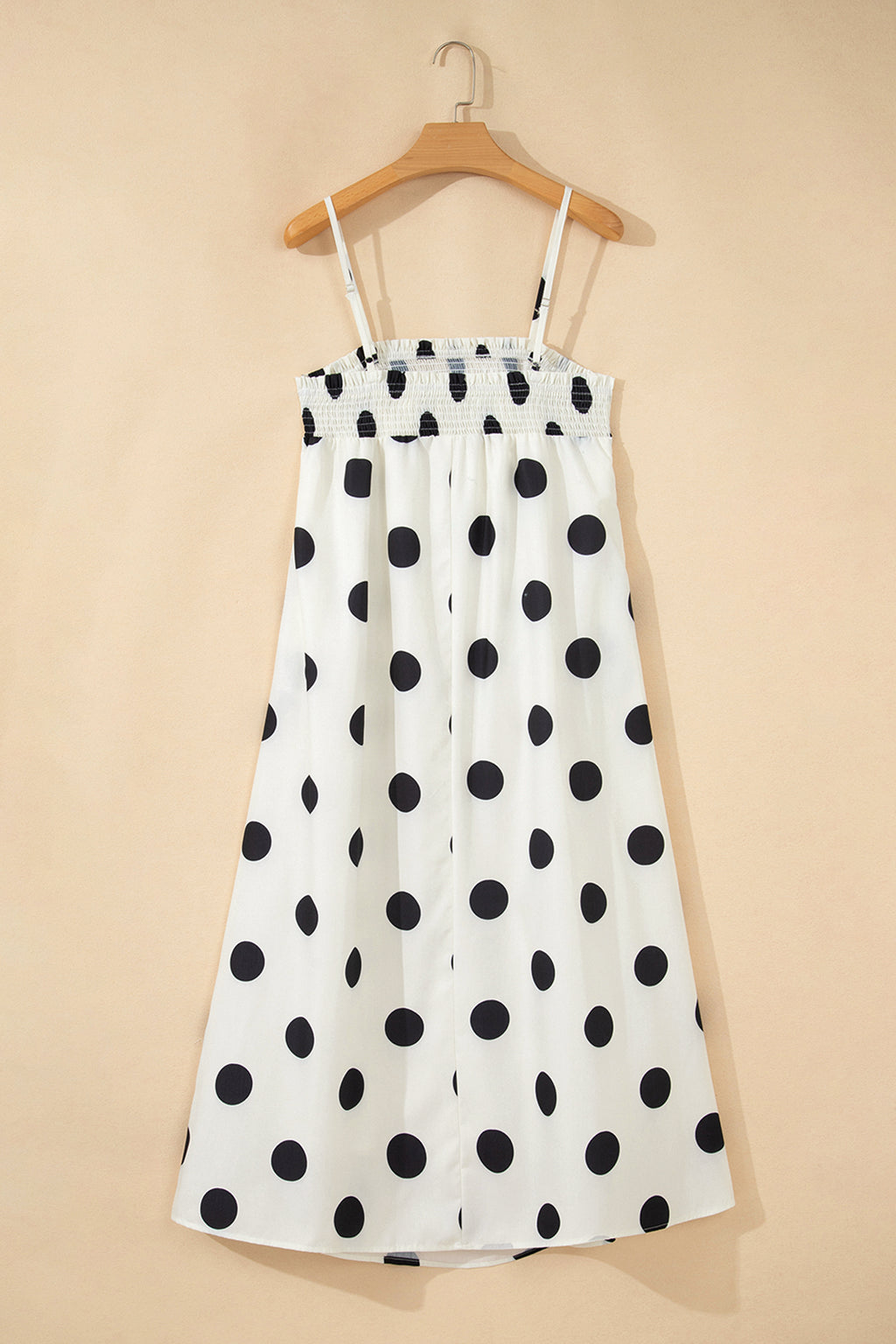 White Polka Dot Spaghetti Straps Maxi Dress 🇺🇸