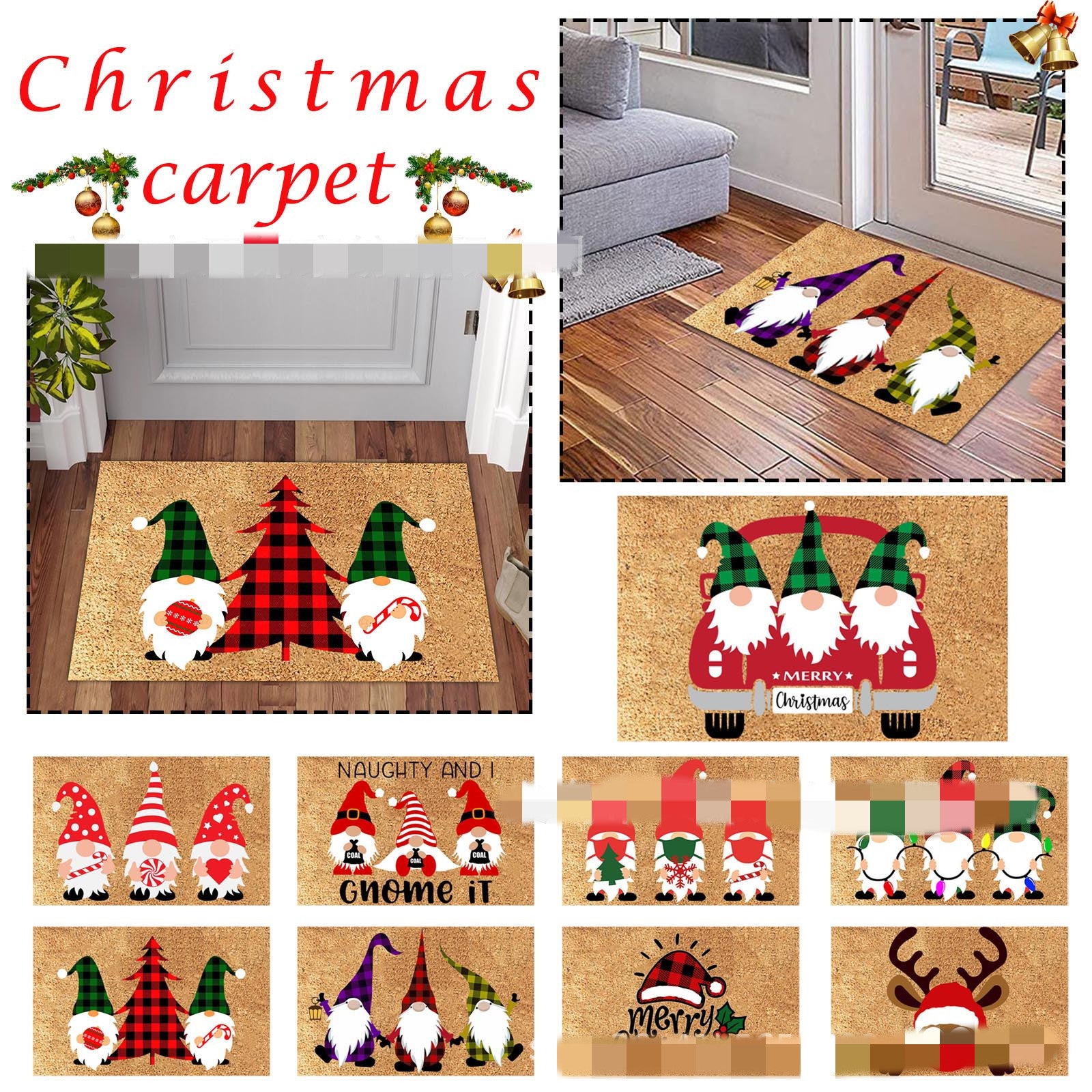 Christmas Series Flannel Floor Mat Non-slip Fluffy Carpet 🇨🇳