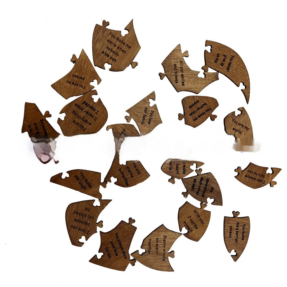 Reasons Why I Love You Wooden Heart Puzzle Romantic Love Jigsaw Puzzle Wedding Anniversary For Wife Husband Birthday Gifts🇨🇳