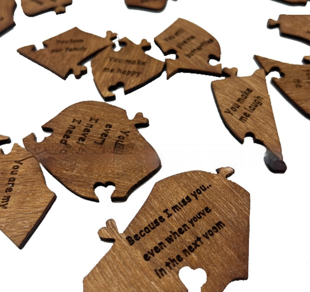 Reasons Why I Love You Wooden Heart Puzzle Romantic Love Jigsaw Puzzle Wedding Anniversary For Wife Husband Birthday Gifts🇨🇳