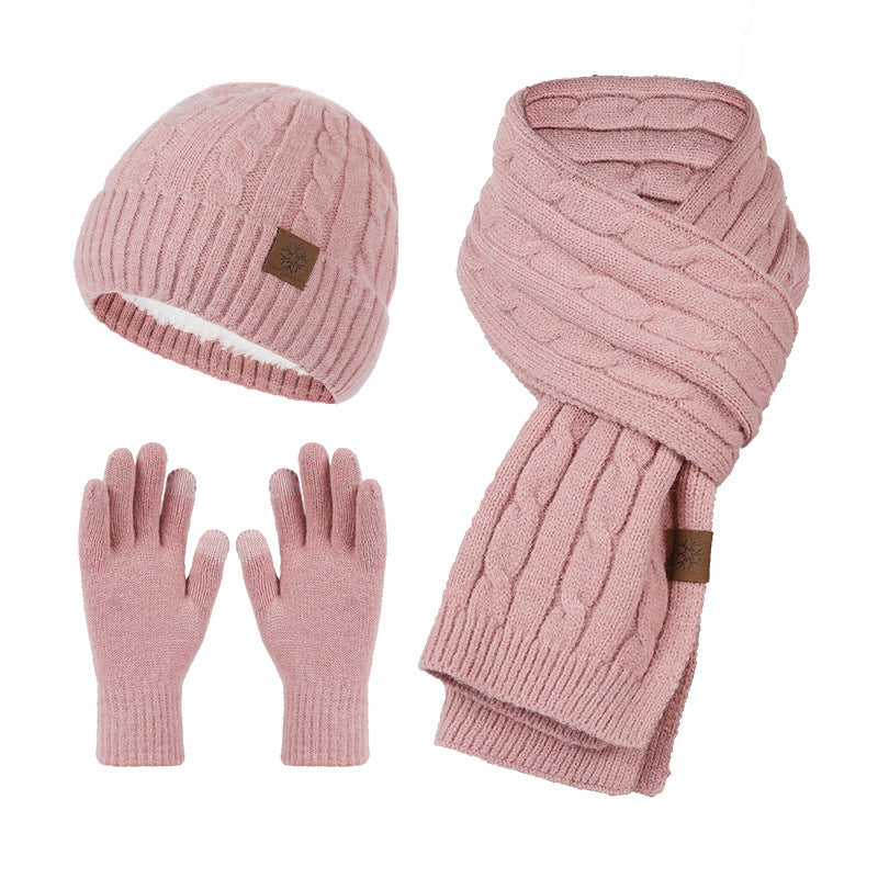 Alpaca Fleecefiber Scarf Men / Women Winter Scarf And Hat Gloves Three-piece Set 🇨🇳