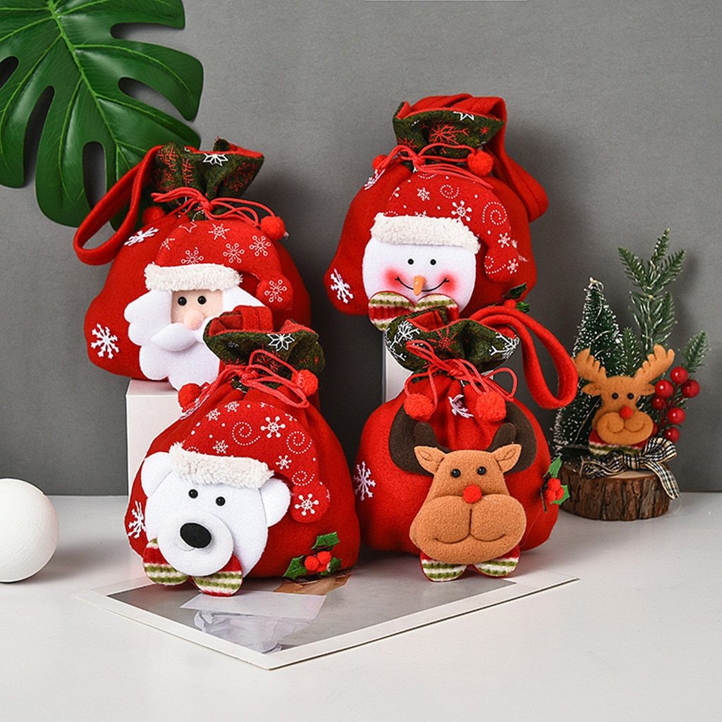 Cute Christmas Gifts Santa Doll Gift Bag Candy Bag Christmas Home Decorations Hanging Pendants Xmas Gifts Decoration 🇨🇳