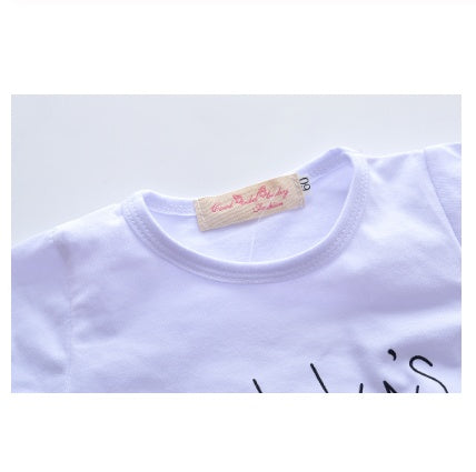 Infant Baby Girls Clothes Daddy's Little Girl T-shirt Cartoon Pants Headband Toddler Outfits Clothing Set 🇨🇳