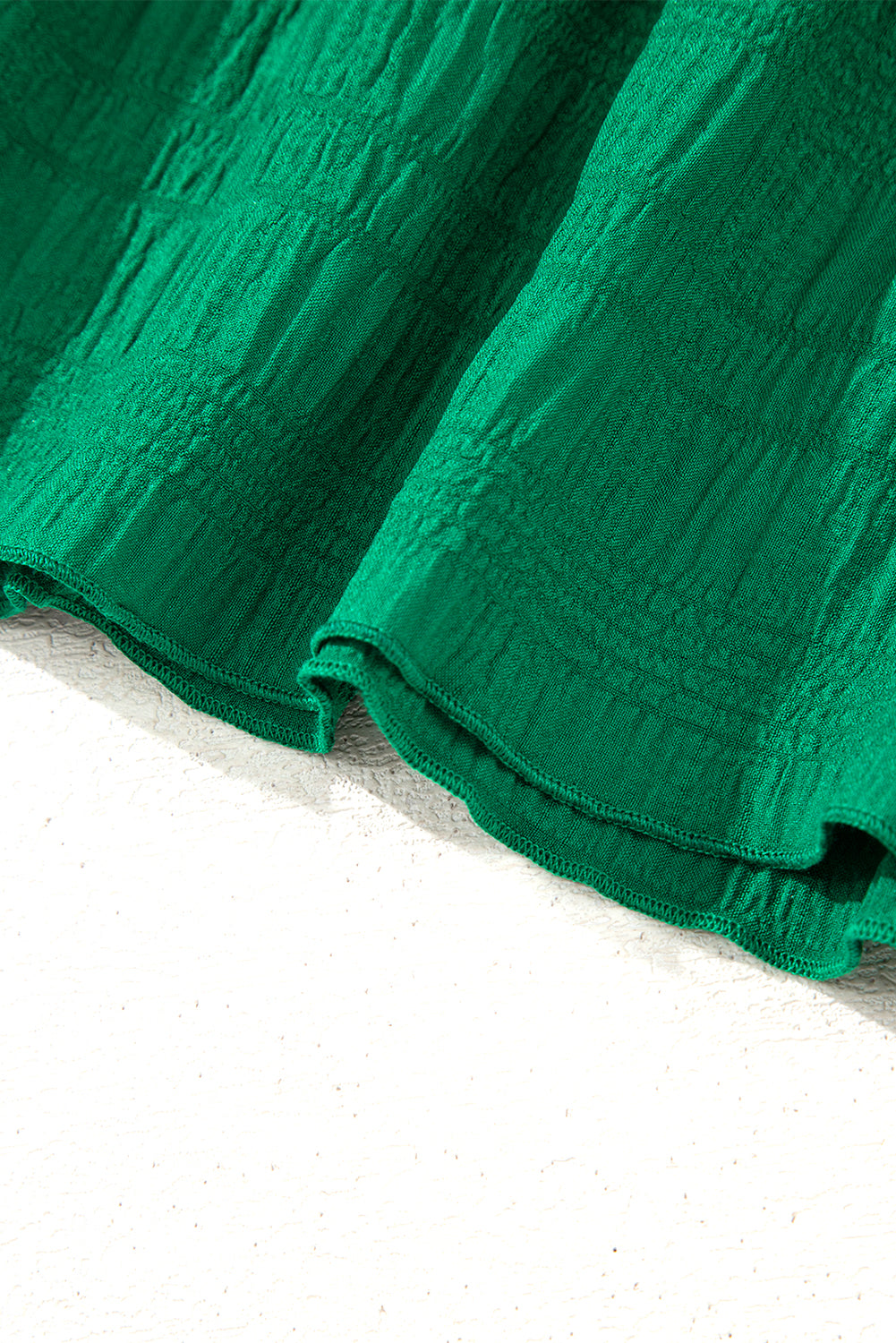 Dark Green Textured Flutter Sleeve Ruffled Mini Dress 🇨🇳