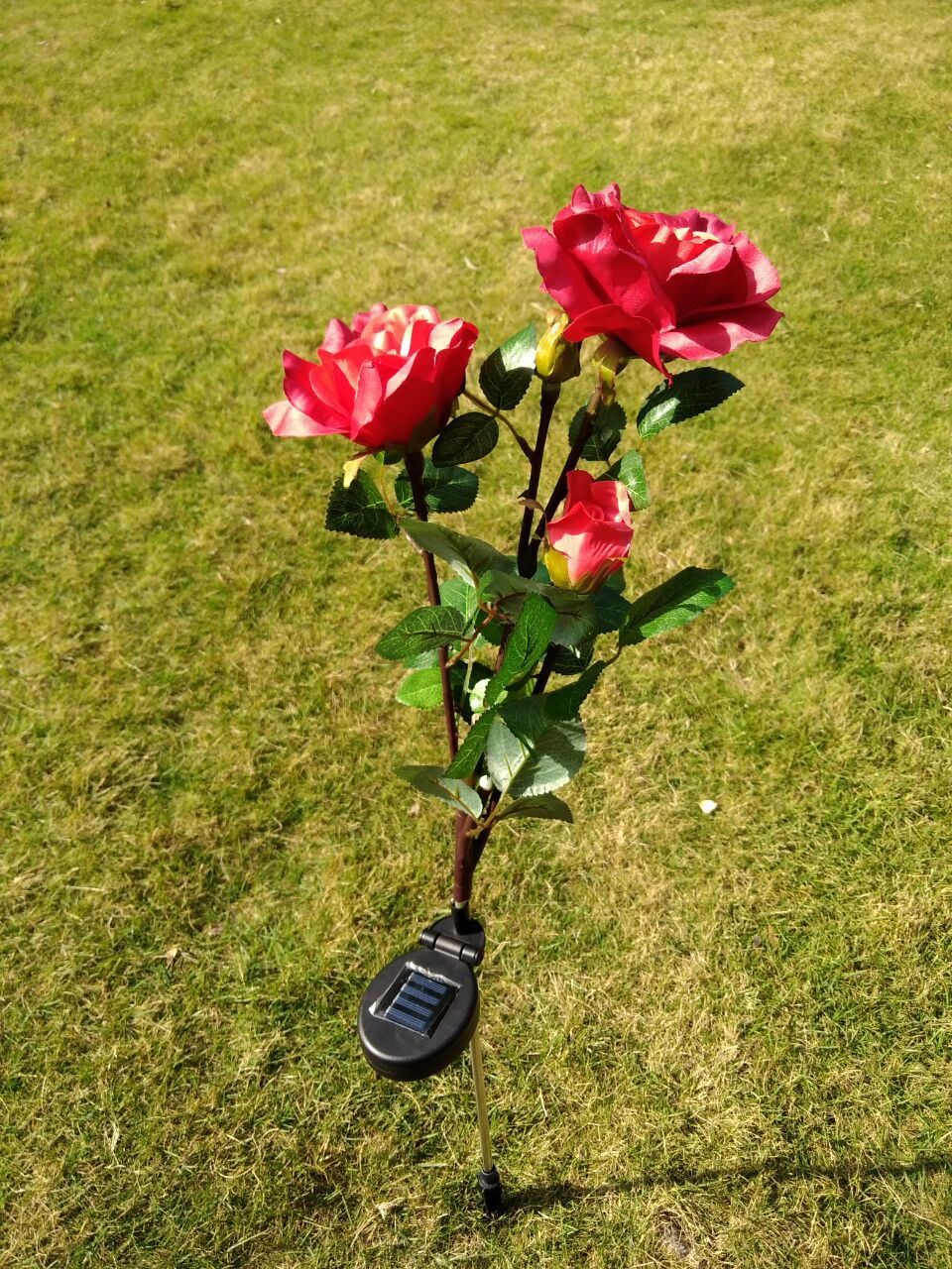 Solar rose lamp 3LED plug in the sun nen light garden garden light lawn light 🇨🇳