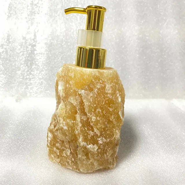 1 PCS Natural Pink Crystal Stone Press Bottle Dispenser 30ml Liquid 🇨🇳