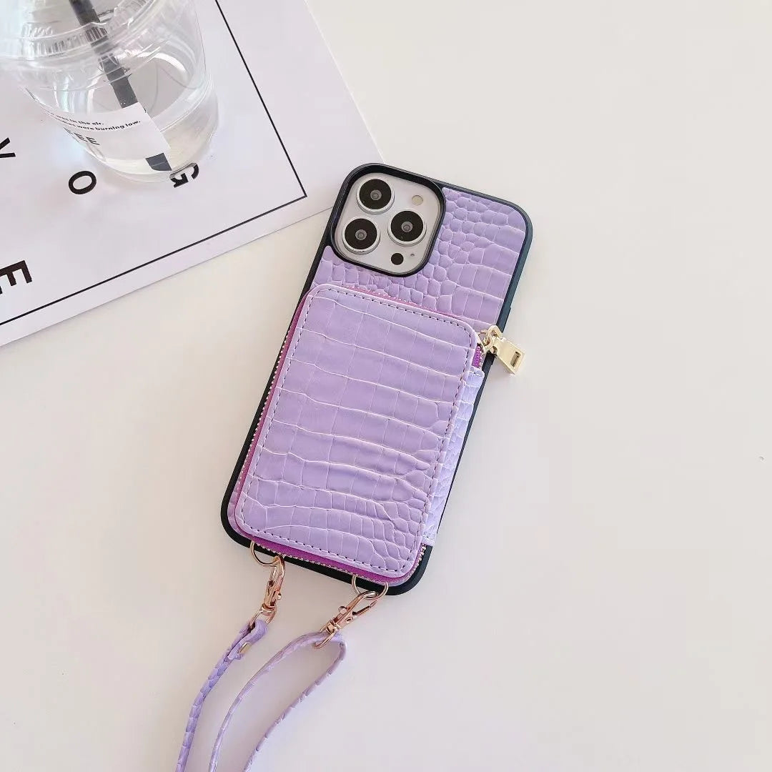 Luxury Leather Wallet Crossbody Lanyard Soft Phone Case Back Hard Cover 🇨🇳