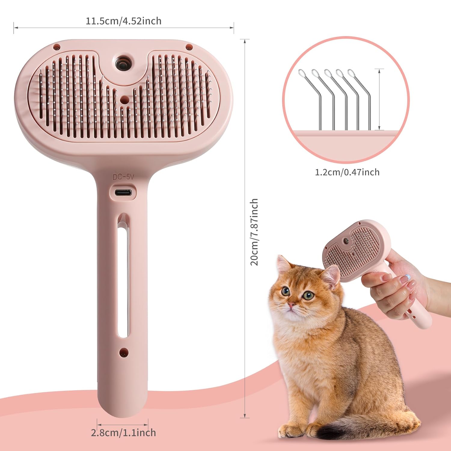 Spray Cat Brush For Shedding Water Brush For Cats And Dogs Pet Hair Removal Comb With Water 🇨🇳