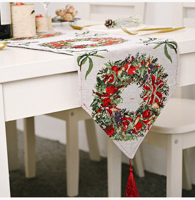 Christmas decorations knitting cloth table runner 🇨🇳