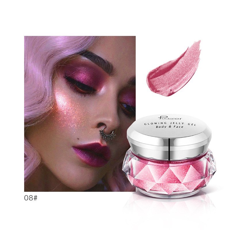 Face Highlighter Jelly Gel Mermaid Eyeshadow Glow Body Glitter Festival Makeup Iluminador Gold Liquid Highlighter Bronzer 🇨🇳