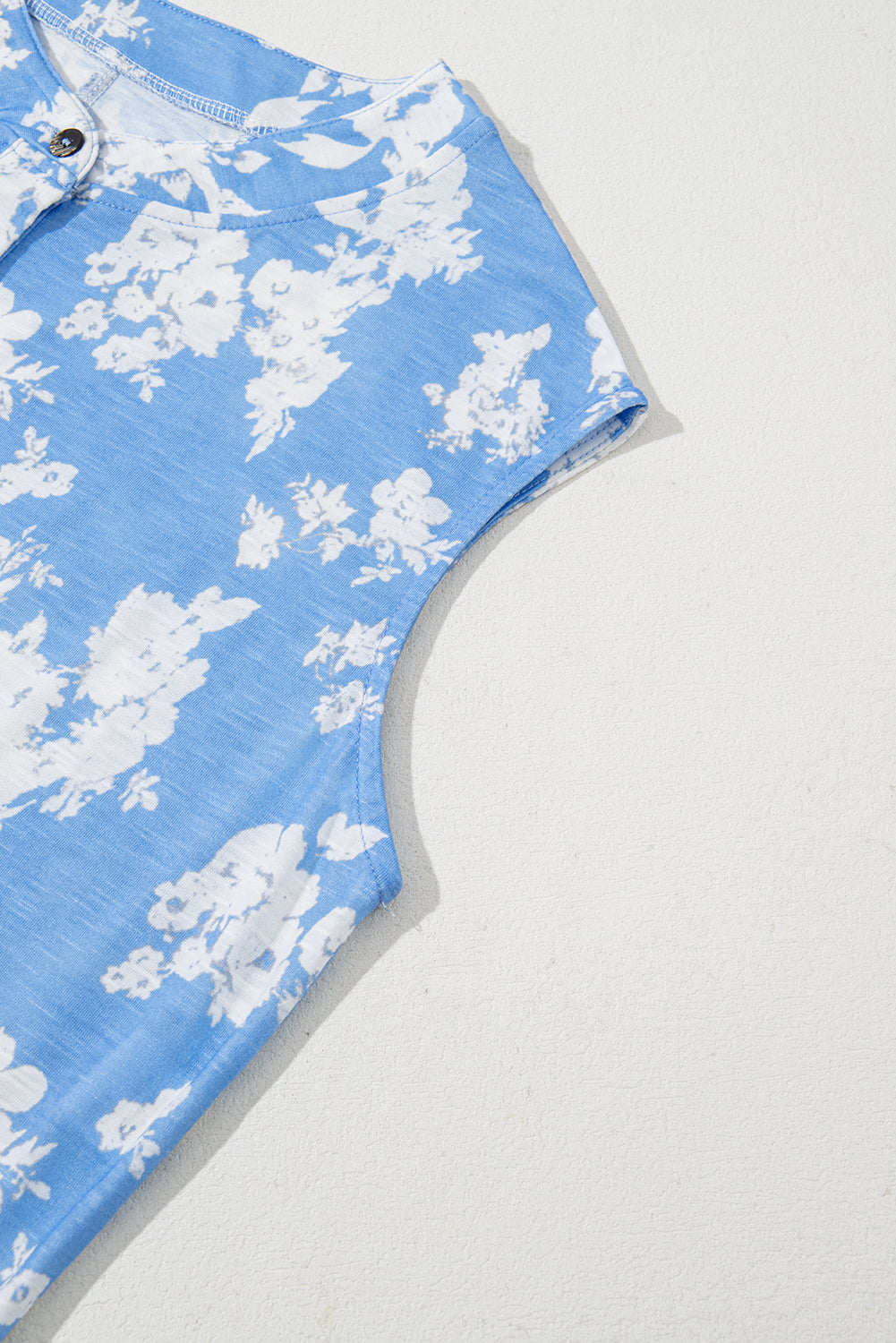 Myosotis Floral Print Half Button Wide Leg Relaxed Sleeveless Jumpsuit 🇺🇸