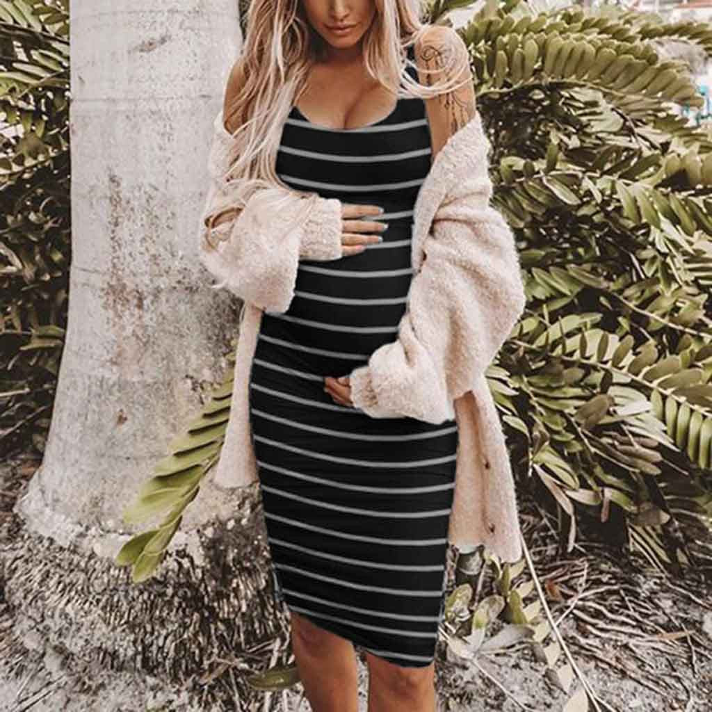 Striped Maternity Vest Dress 🇨🇳