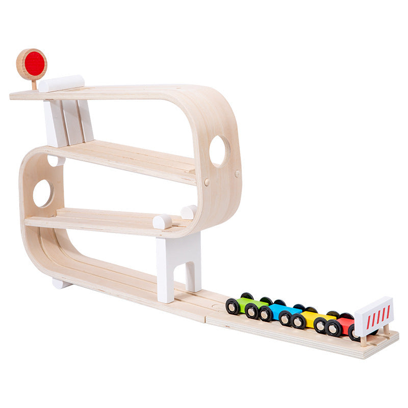 Children's Wooden Rapid Gliding Car Track Baby Car Educational Toys 🇨🇳