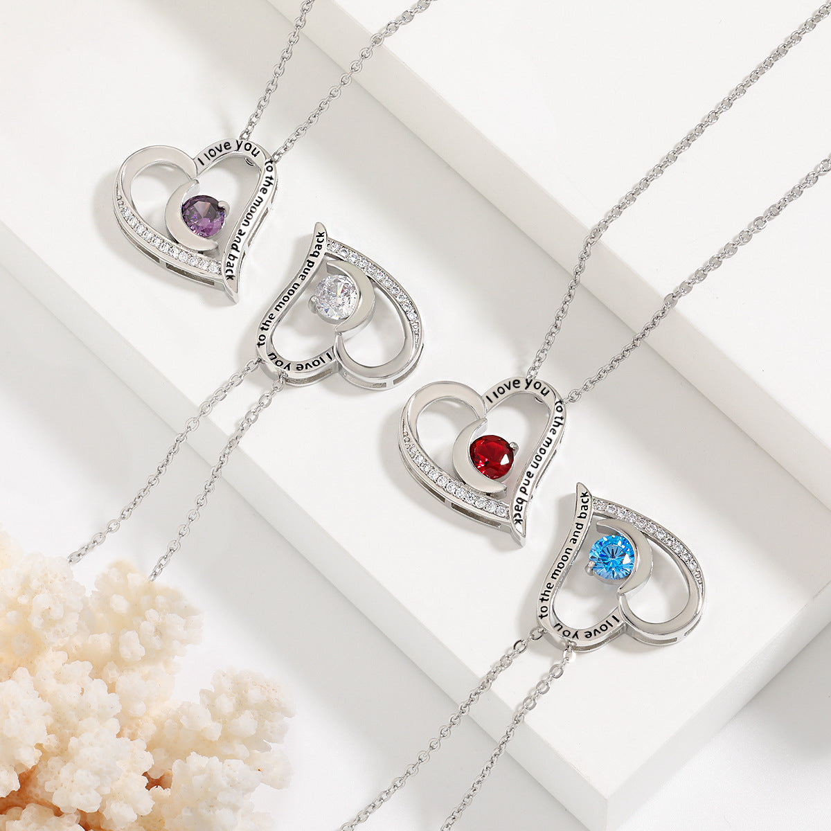 Love Necklace With Rhinestones And Letters Fashion Personality Heart-shaped Necklace Gift 🇨🇳