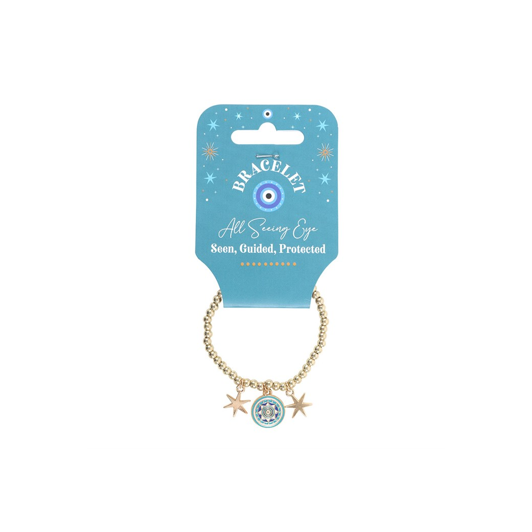 All Seeing Eye Beaded Charm Bracelet 🇬🇧