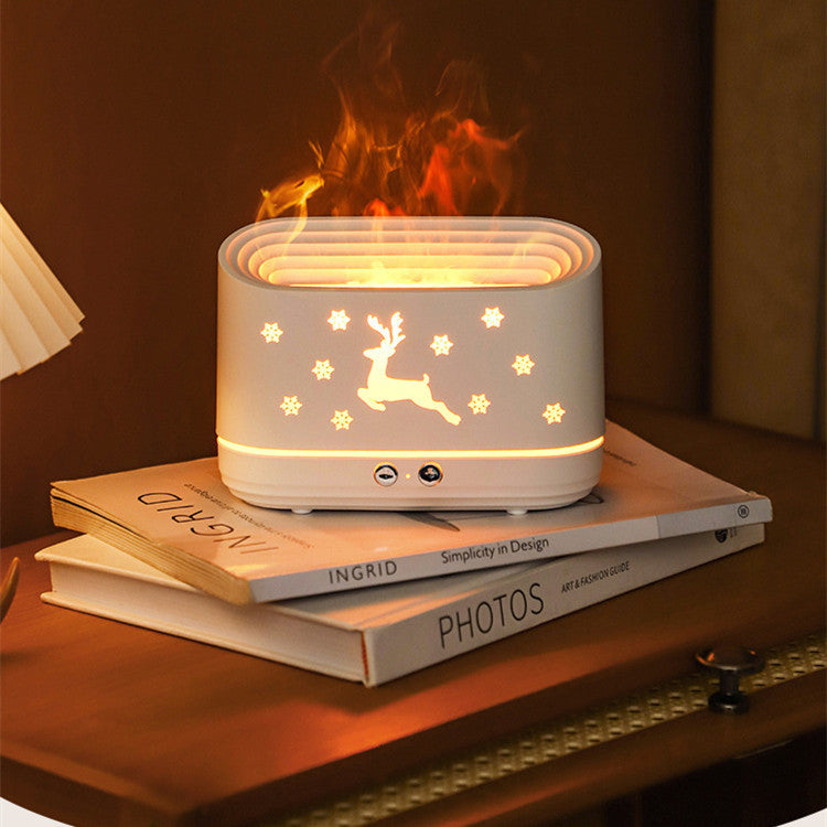 Elk Flame Humidifier Diffuser Mute Household Atmosphere Lamp Christmas Home Decorations 🇨🇳