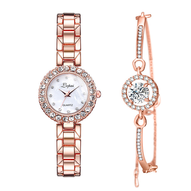 Watches-Set Bangle Clock Bracelet Wrist-Watch Quartz Women Fashion Ladies Brand Luxury 🇨🇳