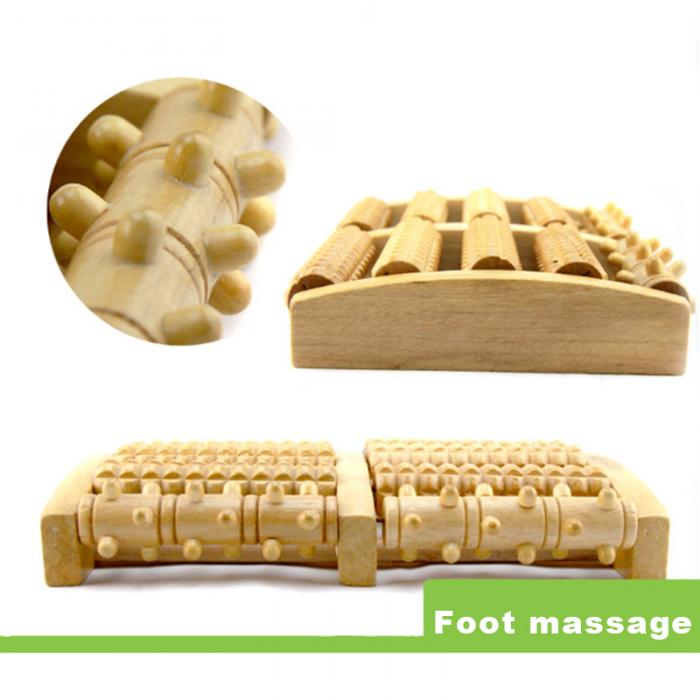 Newly Dual Wooden Foot Massager Roller Relieves Plantar Fasciitis Heel Arch Pain Stress Relief 🇨🇳