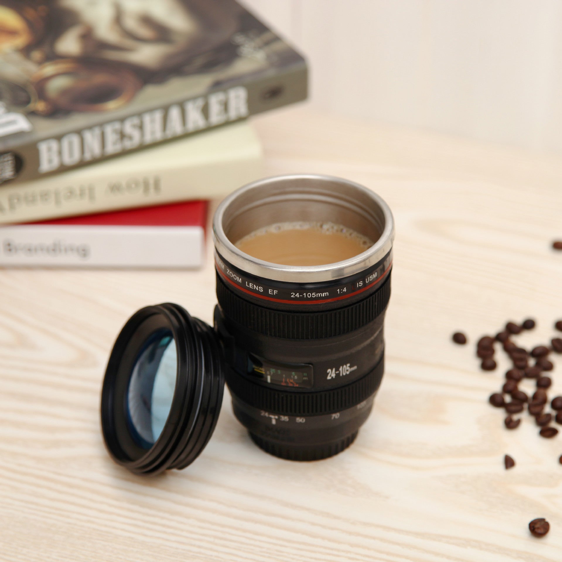 DSLR lens cup stainless steel water cup office coffee cup 🇨🇳