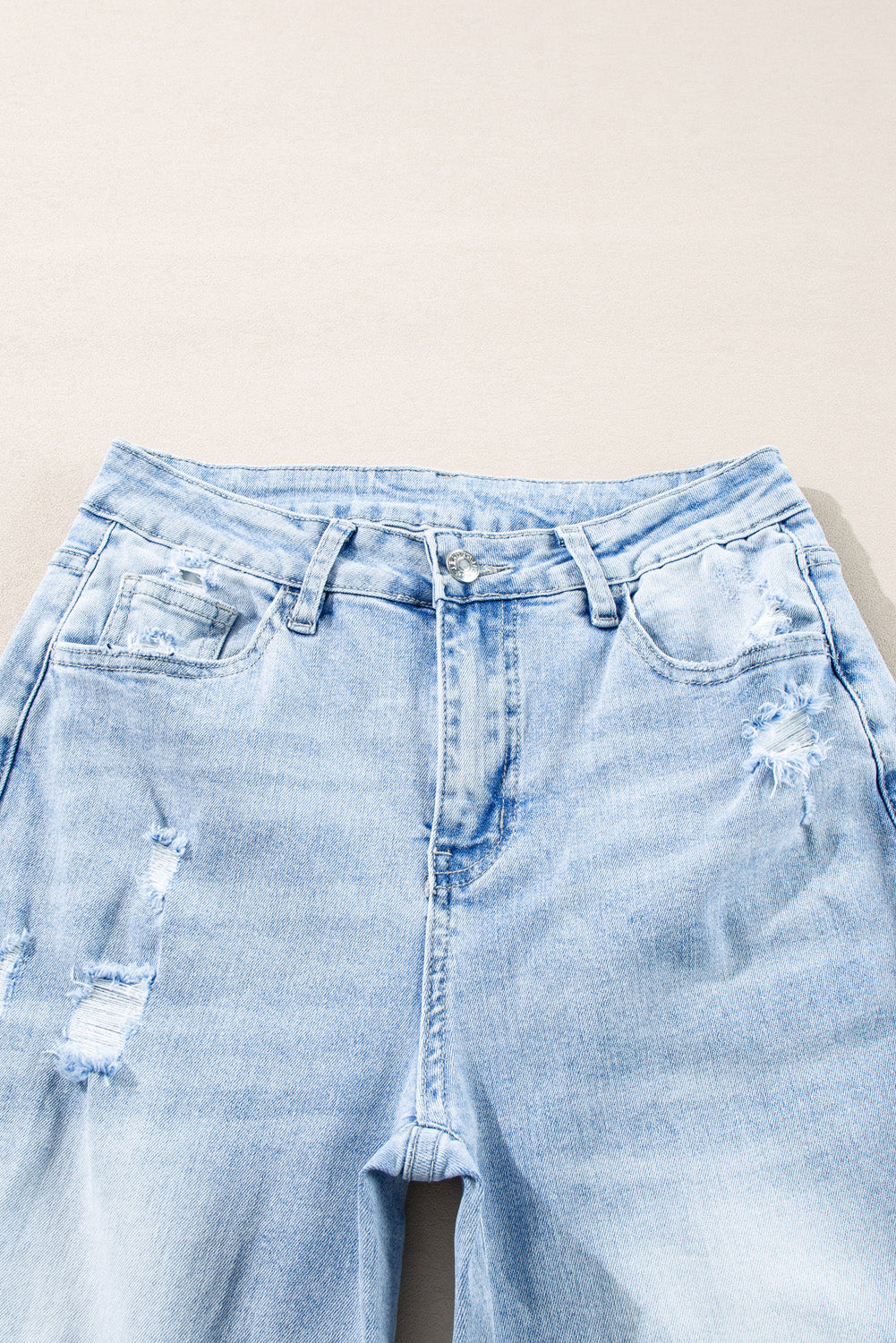 Beau Blue Light Wash Distressed Flare Jeans 🇨🇳