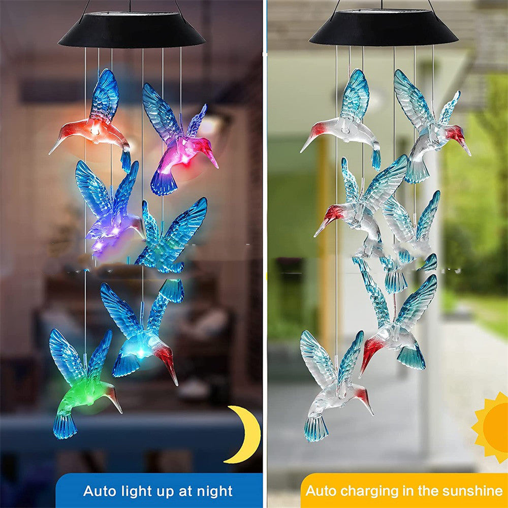 Outdoor Patio Solar Hummingbird Models Garden Decorative Lights 🇨🇳