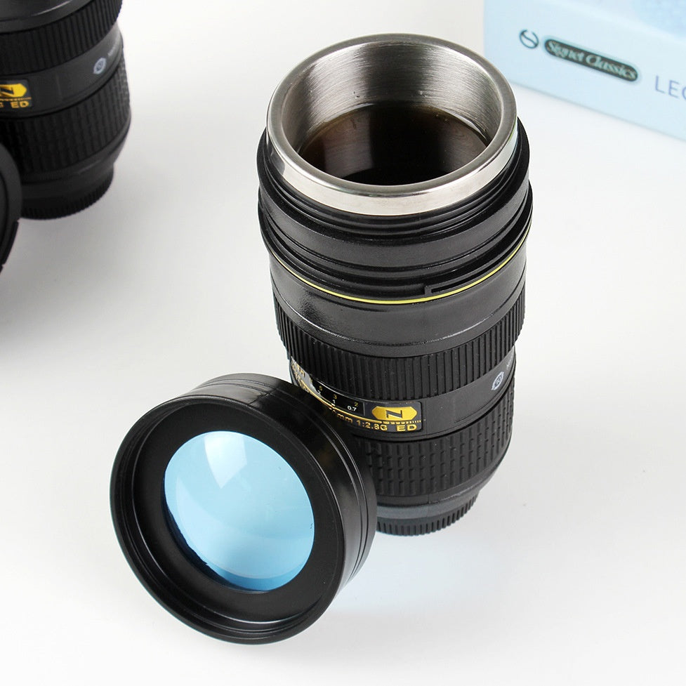 DSLR lens cup stainless steel water cup office coffee cup 🇨🇳
