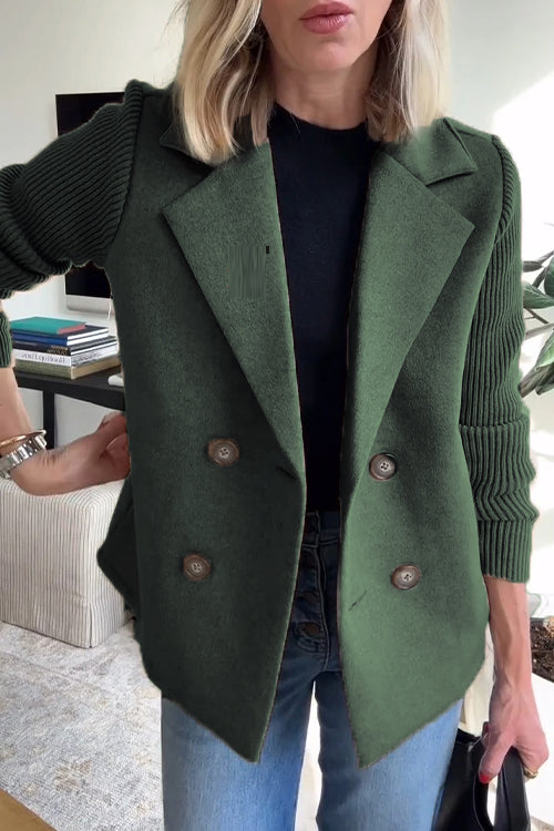Women's temperament woolen patchwork jacket 🇨🇳