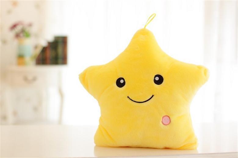 34CM Creative Toy Luminous Pillow Soft Stuffed Plush Glowing Colorful Stars Cushion Led Light Toys Gift For Kids Children Girls 🇨🇳