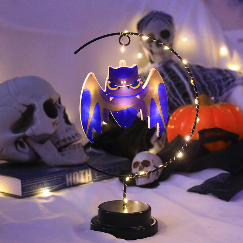 Led Halloween Wrought Iron Witch Modeling Lamp Atmosphere Decorative Lamp 🇨🇳