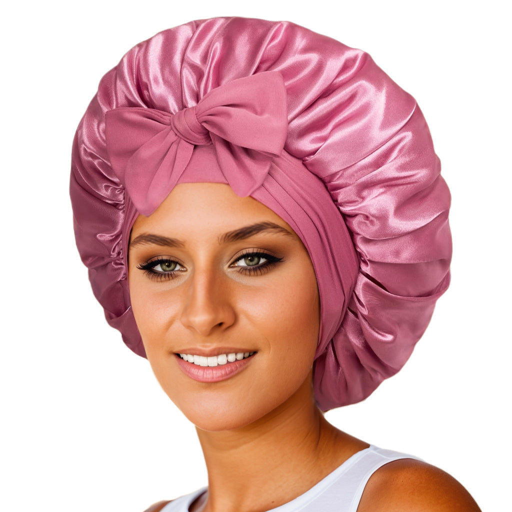 New Silk Bonnet For Sleeping Women Satin Bonnet Hair Bonnet Night Sleep Cap Scarf Wrap For Curly Hair With Tie Band For Curly Hair 🇨🇳
