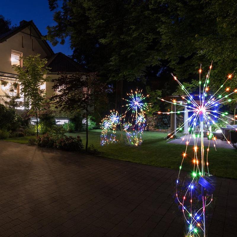 Solar Powered Garden Flowers Firework Lights Outdoor Copper Wire Lights Waterproof 🇨🇳
