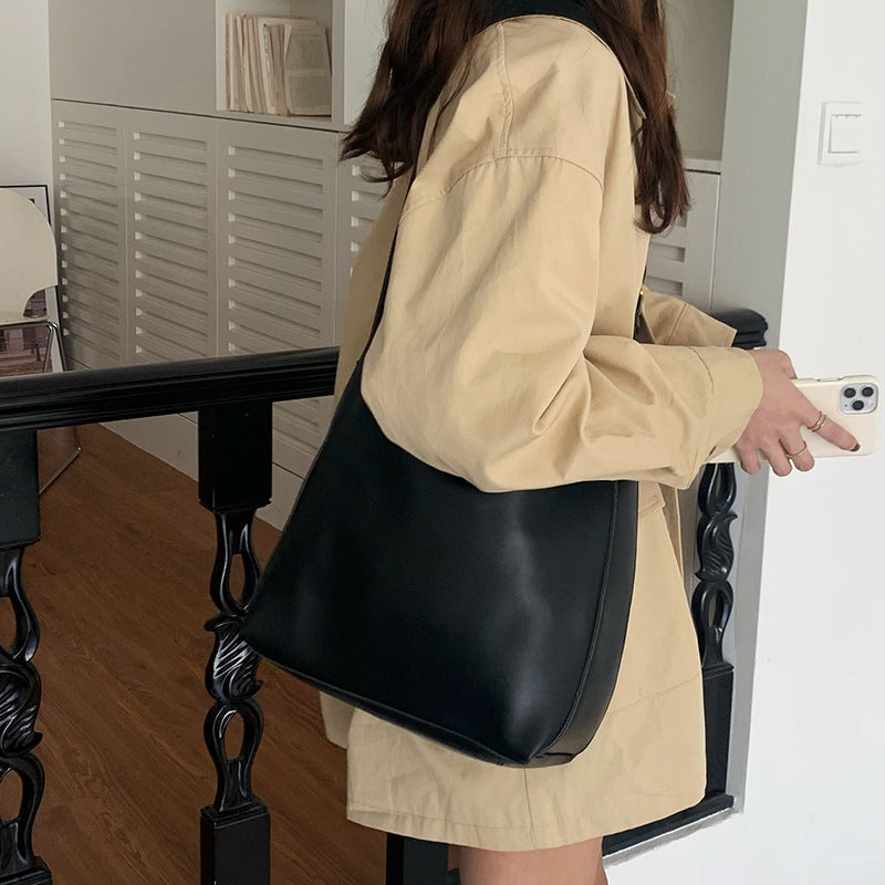 Women's Shoulder Bag Solid Fashion Handbag Crossbody Bag Women's Minimalist PU Leather Bag 🇨🇳