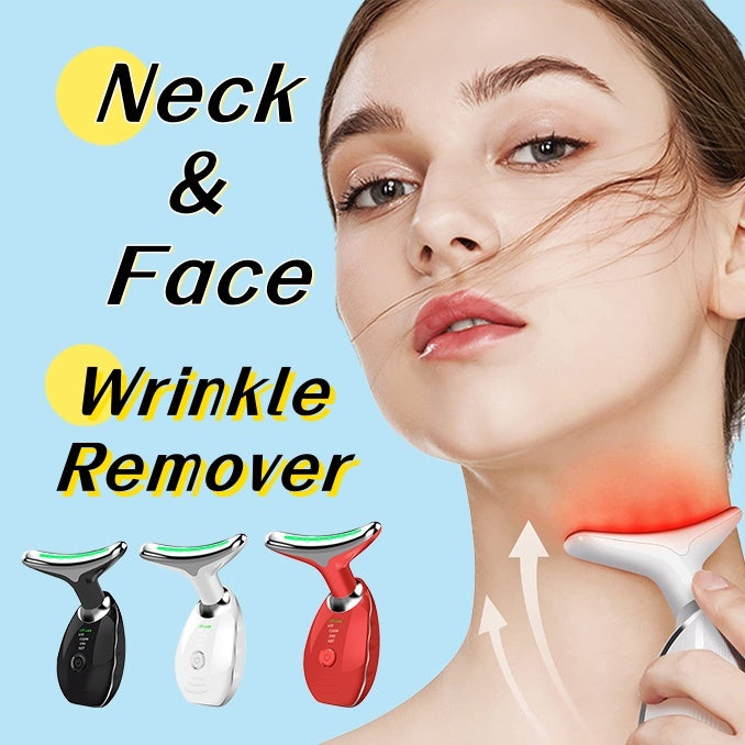 Neck Face Beauty Device Colorful LED Photon Therapy Skin Tighten Reduce Double Chin Anti Wrinkle Remove Lifting Massager 🇨🇳