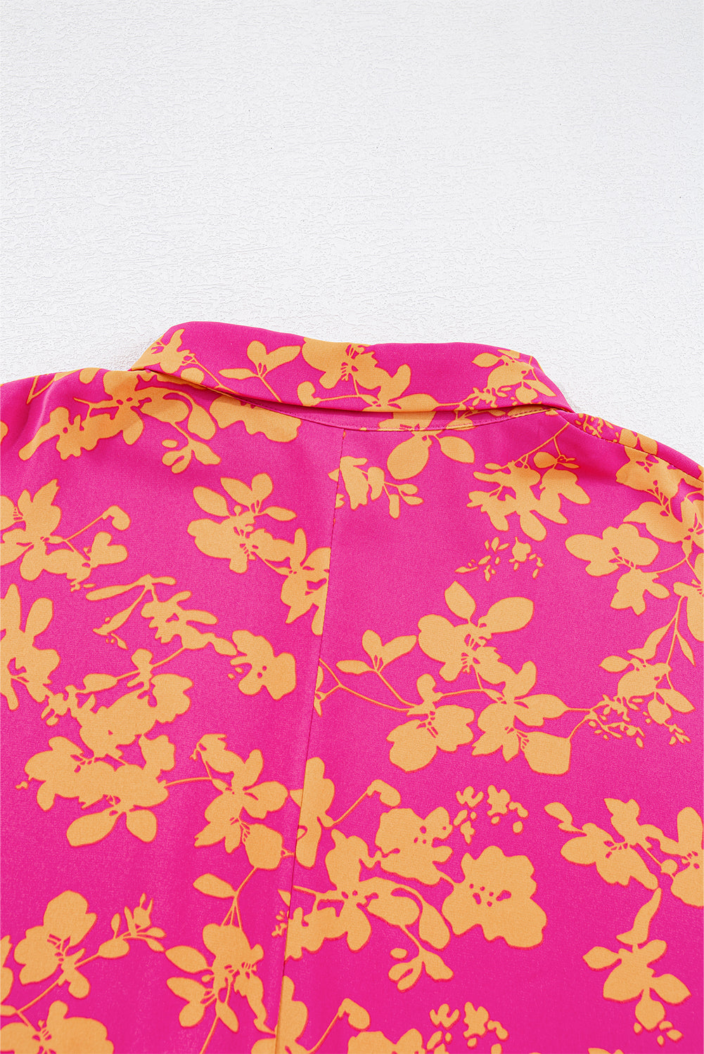 Pink Floral Print Drawstring Tunic Flowy Short Dress 🇺🇸