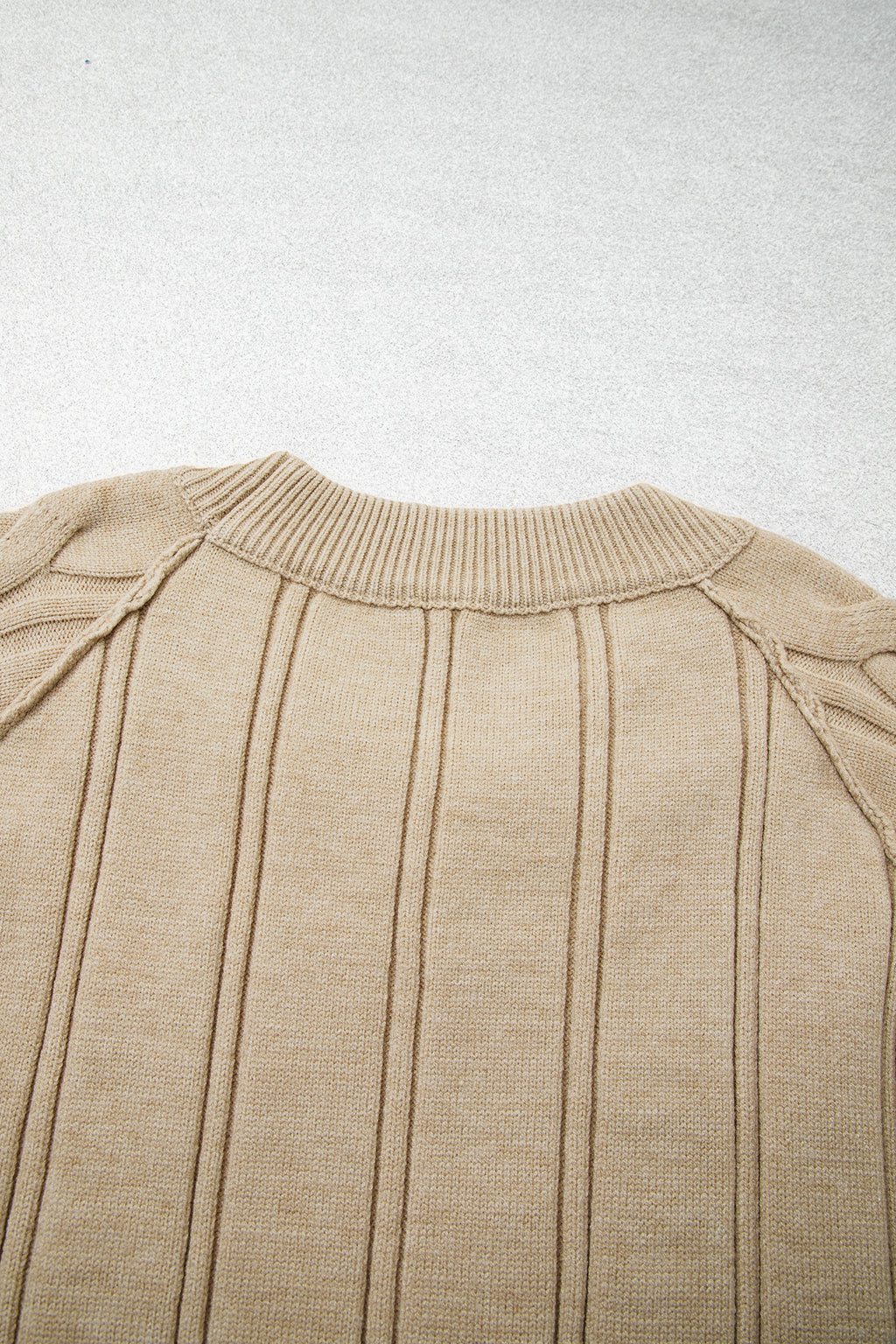Parchment Oversized Cable Knit Long Sleeve Round Neck Tunic Length Plus Size Sweater 🇺🇸