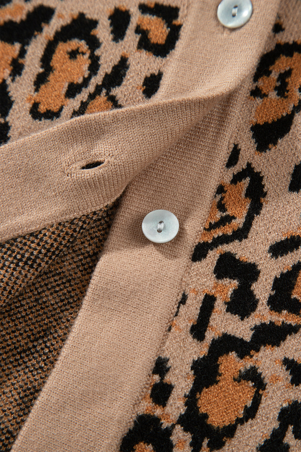 Brown Leopard Print Button-Up Cardigan Long Sleeve Cardigans 🇺🇸
