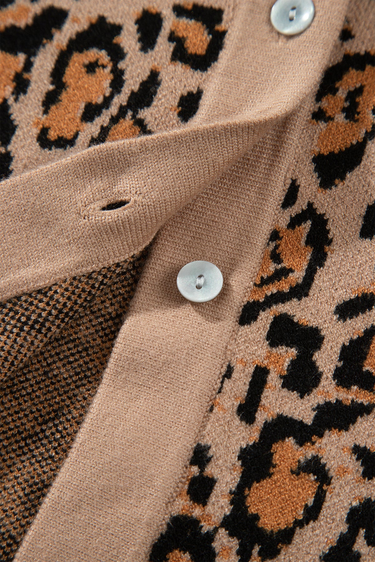 Brown Leopard Print Button-Up Cardigan Long Sleeve Cardigans 🇺🇸