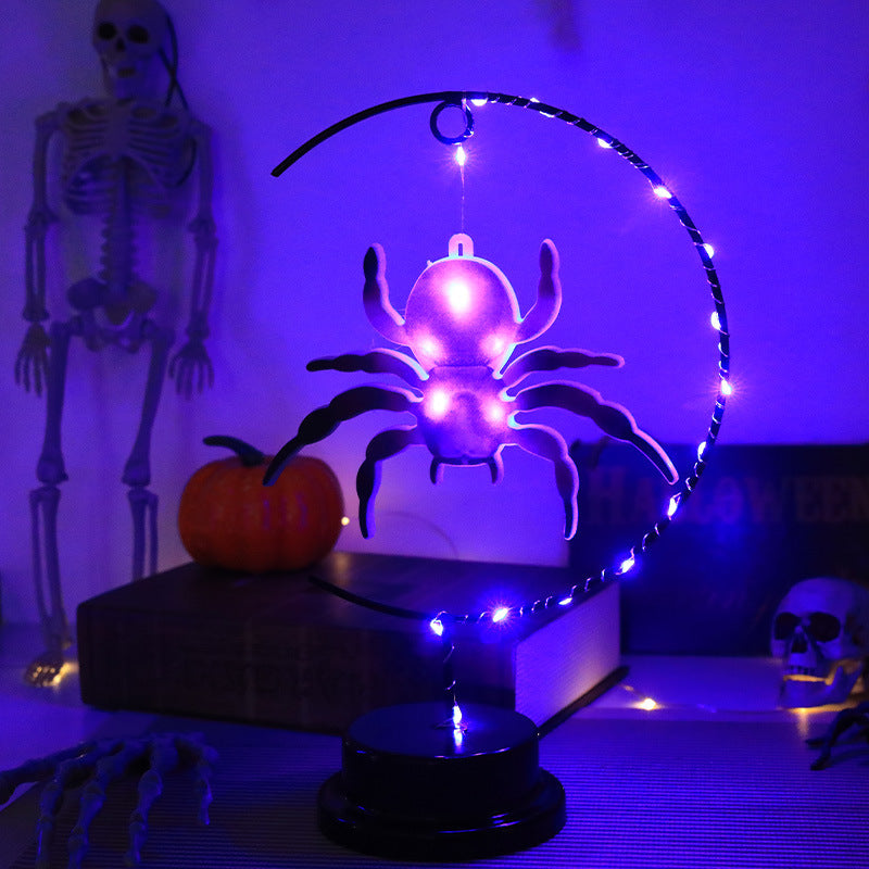 Led Halloween Wrought Iron Witch Modeling Lamp Atmosphere Decorative Lamp 🇨🇳