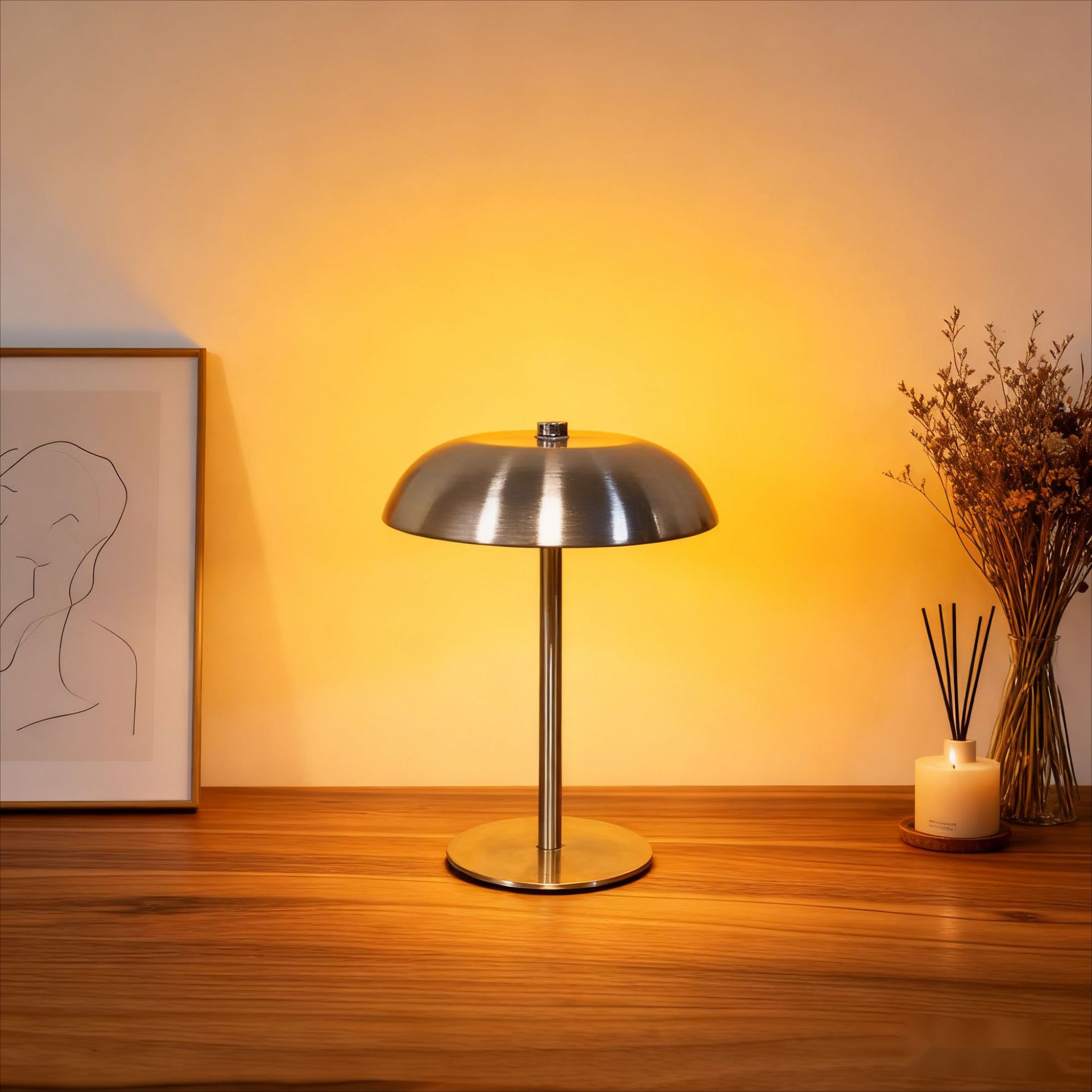 Iron Mushroom Charging Table Lamp For Bedroom And Dining Room Decor 🇨🇳