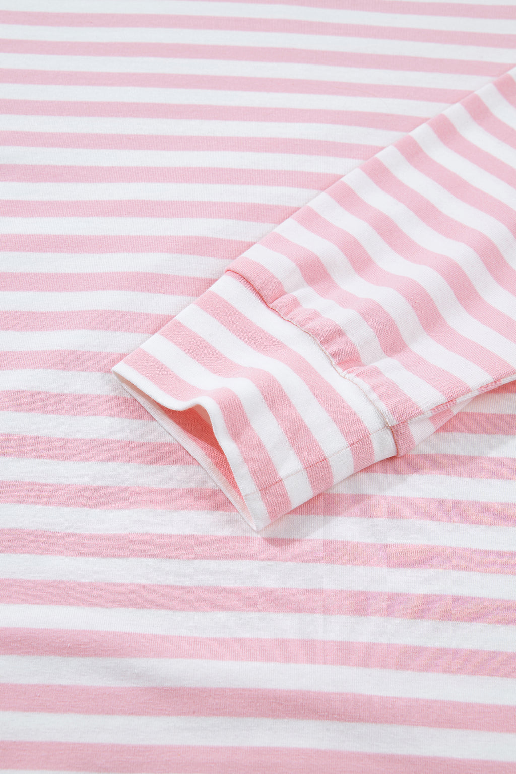 Pink Stripe Drop Shoulder Round Neck Top and Buttoned Straight Pants Two Piece Set 🇺🇸