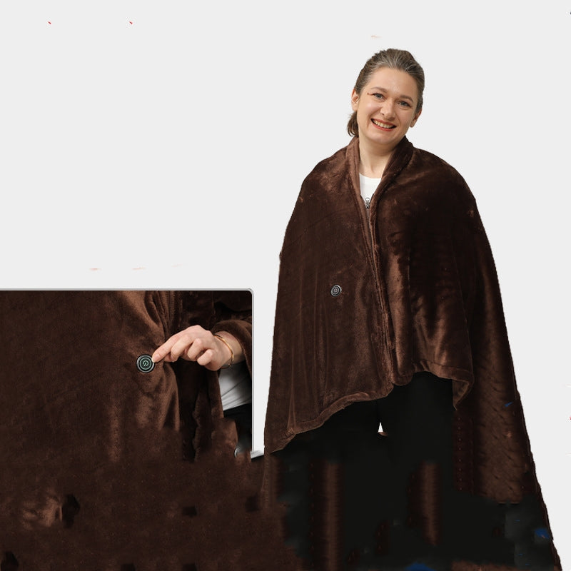 Warm Cover Cold-proof Warm Cloak Fleece-lined Keep Warm And Emit Heat Shawl 🇨🇳