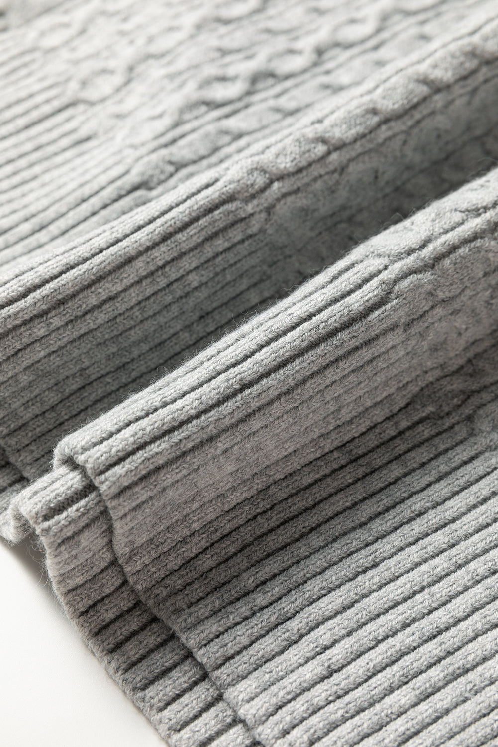 High Cable Knit Quarter Zip Ribbed Trim Loose Sweater Dress 🇺🇸
