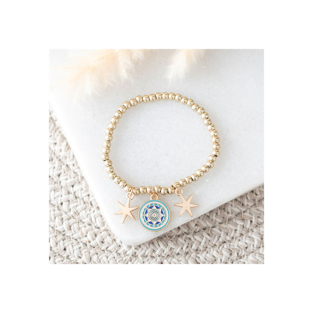 All Seeing Eye Beaded Charm Bracelet 🇬🇧