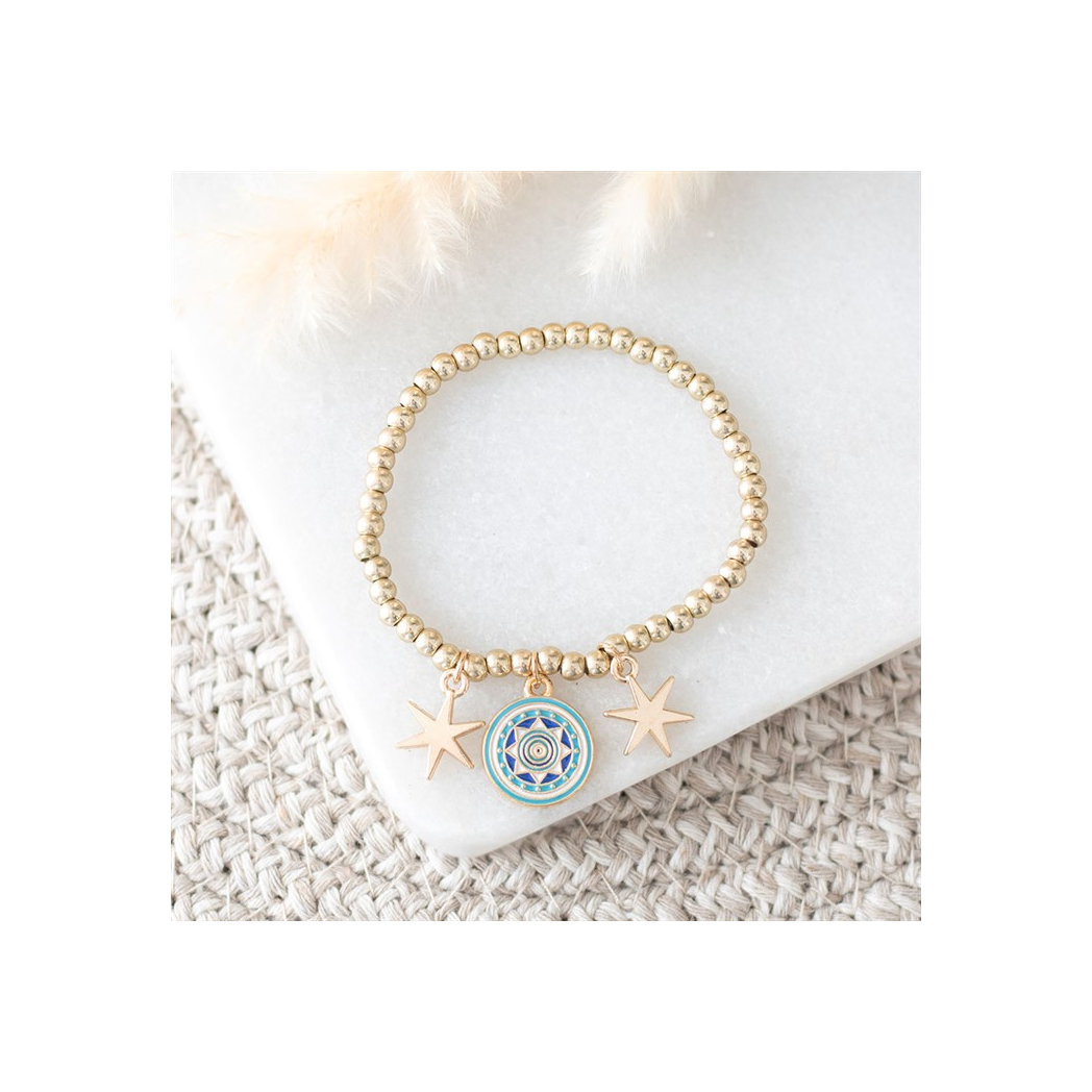 All Seeing Eye Beaded Charm Bracelet 🇬🇧